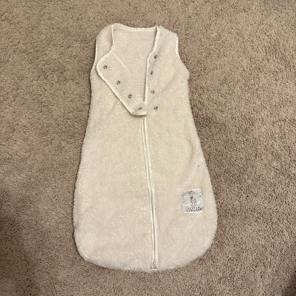 Little Giraffe Cozy White Baby Sleep Sack